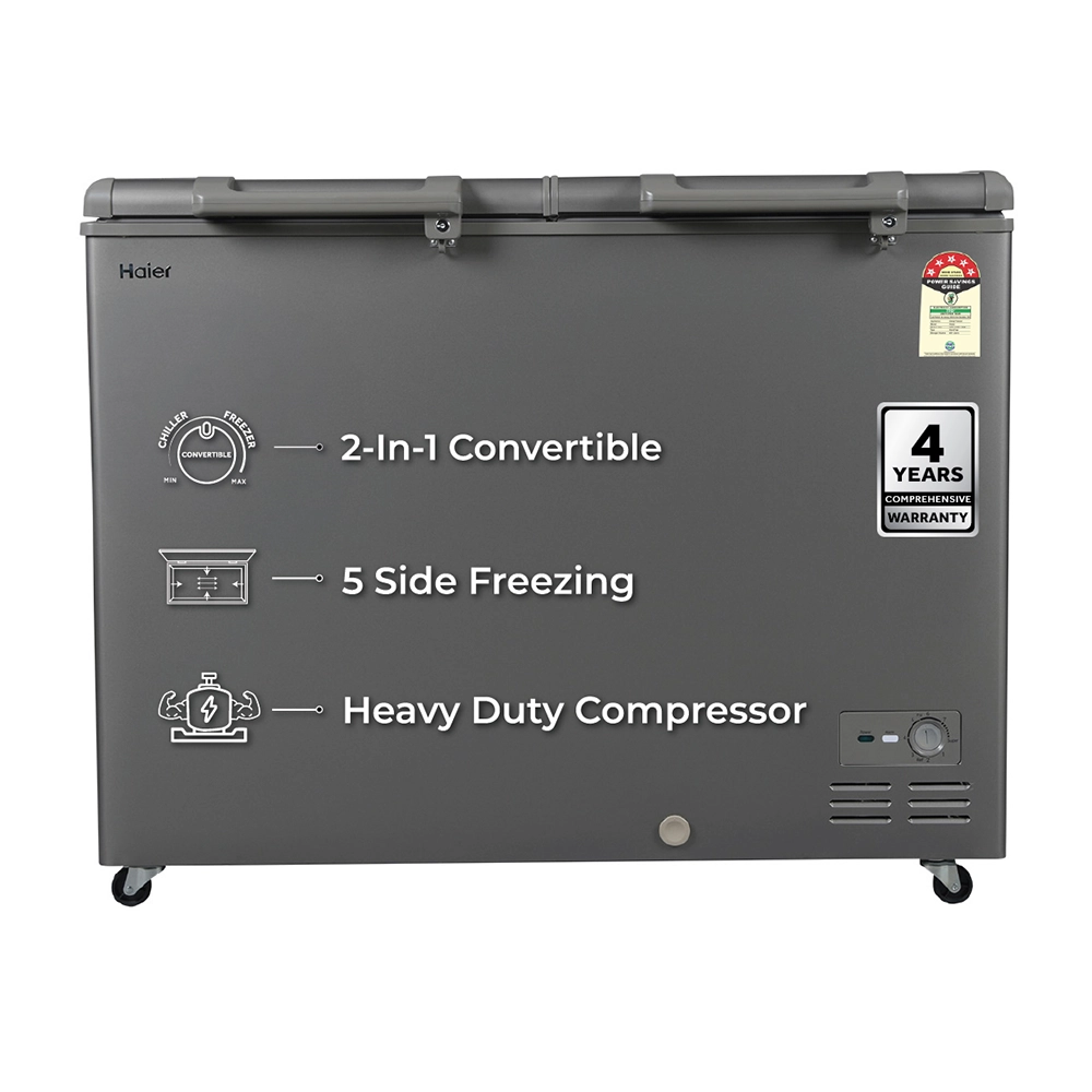 Haier Deep Freezer 510L, Hard Top Convertible Freezer (Titanium)